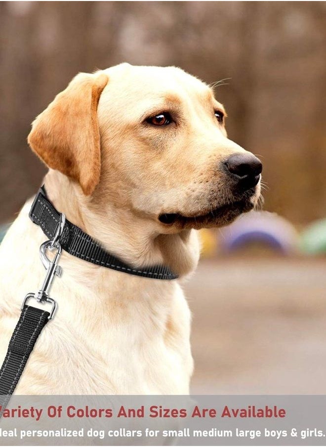 BOOMIBOO - Reflective Dog Collar with Buckle Adjustable Safety Nylon Collars for Small Medium Large Dogs, Black XS - Image 1