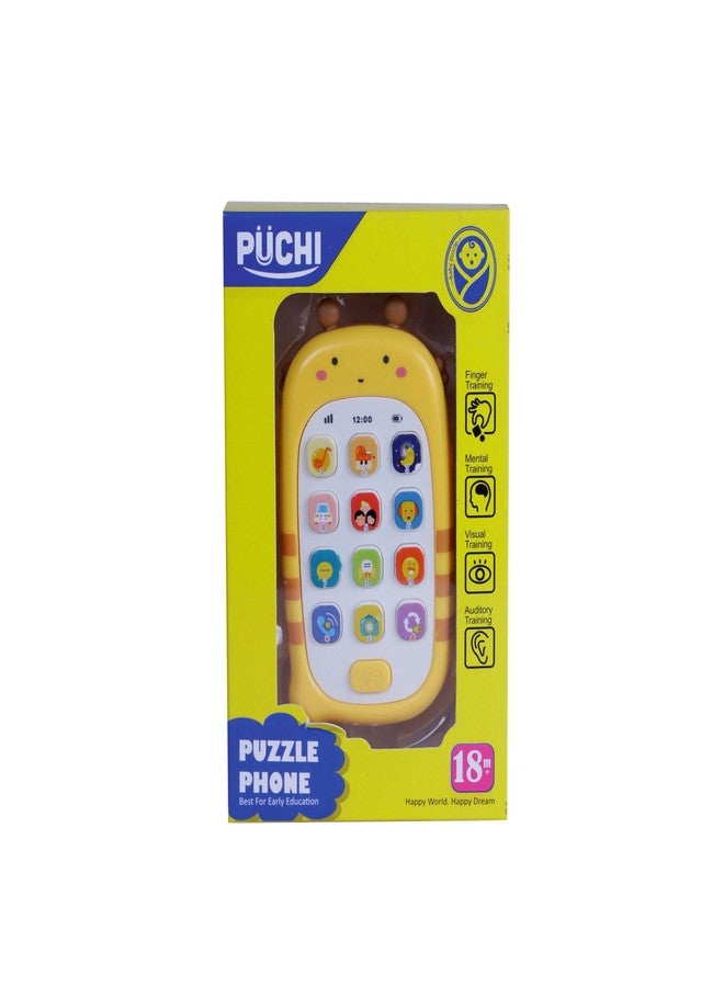 هاتف PUCHI Puzzle للأطفال - لعبة تعليمية تفاعلية للأولاد والبنات، هاتف ذكي تعليمي للأطفال الصغار مع ألعاب وأصوات ممتعة - Image 1