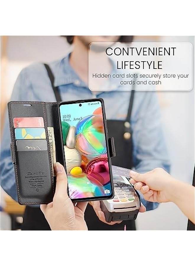 Samsung Galaxy A71(4G) Wallet Case - Fashionable Black Leather Flip Cover with Credit Card Holder and Magnetic Stand, Durable Shockproof Protection for Samsung Galaxy A71(4G) 6.7  - Image 5