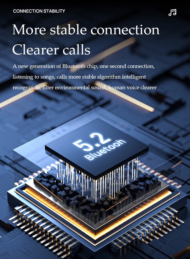 DUNISO Open Ear  Wireless Headphones, air conduction Bluetooth 5.2 earphones, dual modes sports earphones, 8 hour playback time, battery level display, comfortable fit, suitable for running, exercising, and cycling, white - Image 3