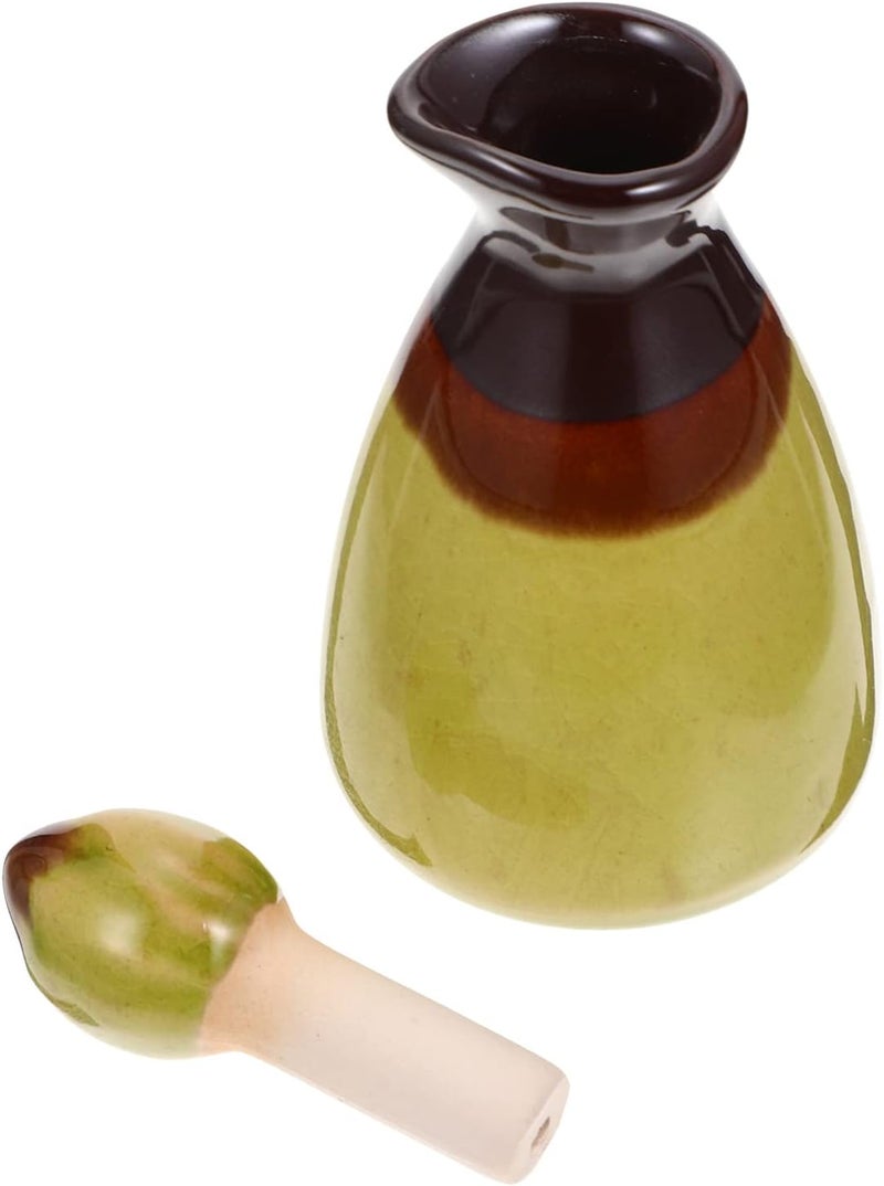 cheekyglo Ceramic Diffuser Bottle Jars with Caps Empty Reed Diffuser Bottle Fragrance Accessories for Use with DIY Perfume Essential Oils Replacement Green - Image 1
