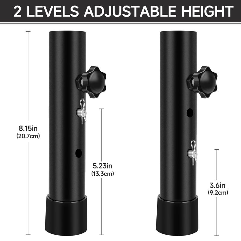 Laowu (4-Pack) Folding Table Leg Extenders Highly Durable Steel Folding Table Leg Risers Table Leg Extensions For Straight And Bent Legs Adjustable Table Height Extenders For Rise 3.6In/5.2In - Image 4