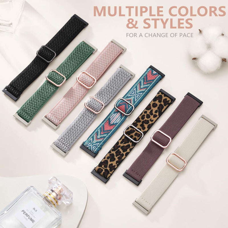 Adorve Compatible with Fitbit Sense Bands/Sense 2/Versa 3/Versa 4 Bands for Women Men, Adjustable Breathable Elastic Nylon Solo Loop Replacement Straps for Fitbit Versa Sense Accessories - Image 5
