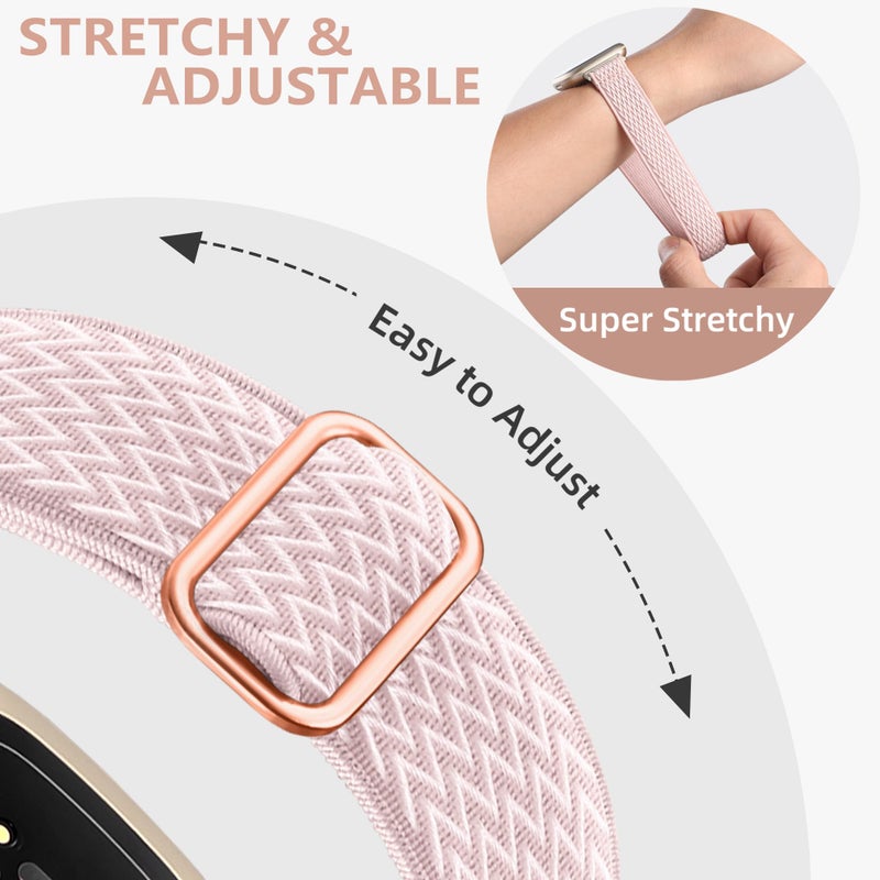 Adorve Compatible with Fitbit Sense Bands/Sense 2/Versa 3/Versa 4 Bands for Women Men, Adjustable Breathable Elastic Nylon Solo Loop Replacement Straps for Fitbit Versa Sense Accessories - Image 4