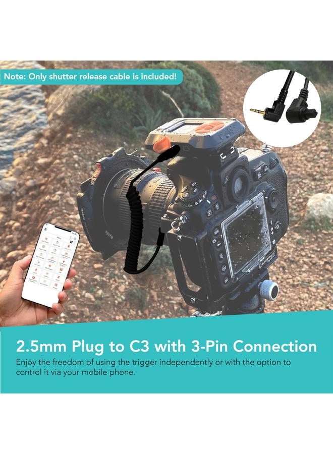 Foto&Tech 2.5mm-C3 Remote Control Shutter Release Cable Cord Compatible with Miops Nero Smart Camera Trigger & Canon EOS 6D Mark II, 5D Mark IV III II, 5DS 5DR, 7D Mark II D60 5D 7D - Image 2