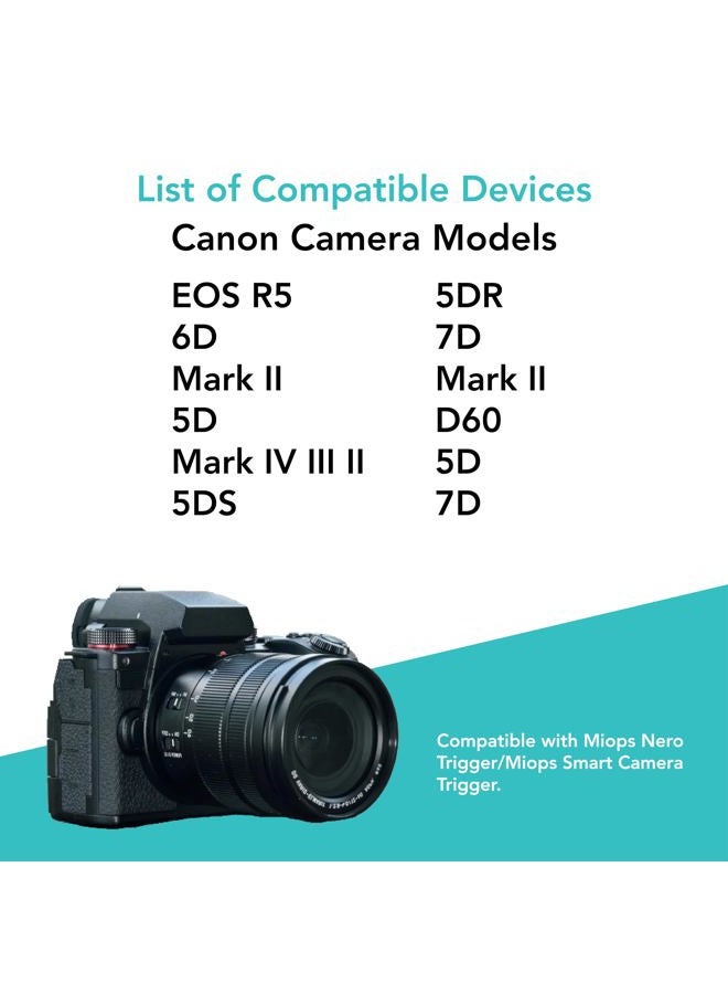 Foto&Tech 2.5mm-C3 Remote Control Shutter Release Cable Cord Compatible with Miops Nero Smart Camera Trigger & Canon EOS 6D Mark II, 5D Mark IV III II, 5DS 5DR, 7D Mark II D60 5D 7D - Image 5