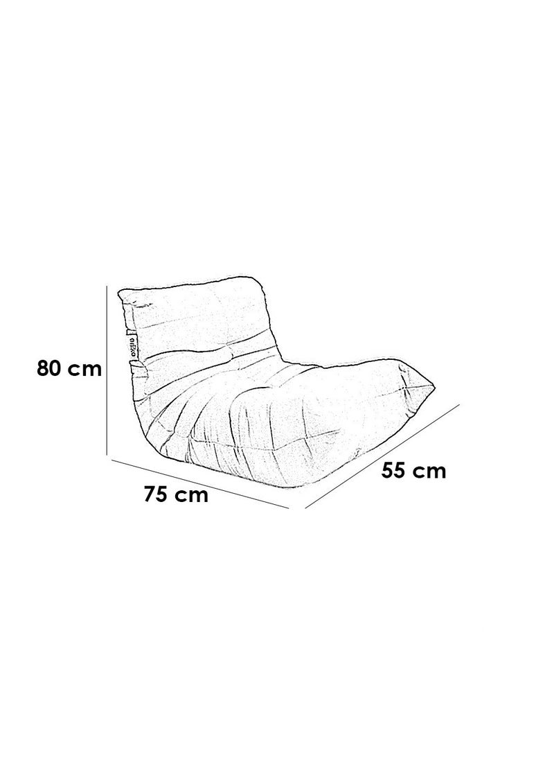 أريكا بين باج من الكتان الرمادي - مريح وصغير الحجم، 75×55×80 سم  - Image 2