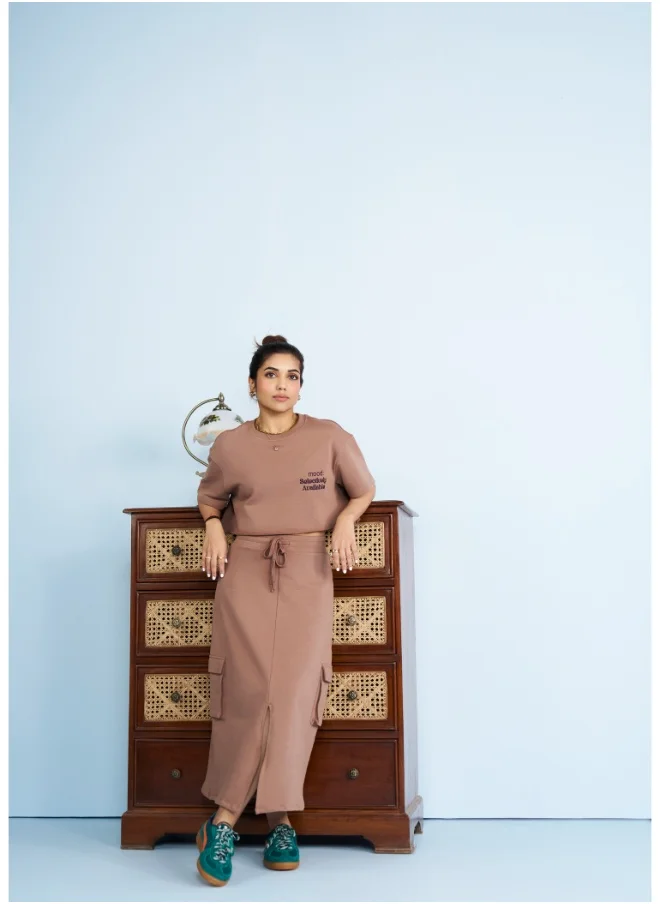 نسيسيرا Mocha Terry Skirt Co-ord Set