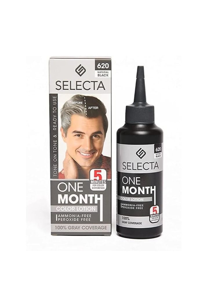 سيليكتا ميلانو فارما  أسود طبيعي 620 للرجال لاخفاء الشعر الأبيض، 100 مل - Image 1