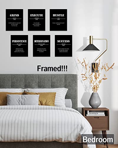 Drsoum Inspirational Office Wall Art - Motivational Quotes for Living Room - Encouraging Canvas Posters for Bedroom - Sayings for Wall Decor - 8” x10” x6 PCS (FRAMED) - Image 3