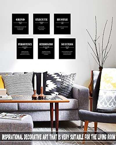 Drsoum Inspirational Office Wall Art - Motivational Quotes for Living Room - Encouraging Canvas Posters for Bedroom - Sayings for Wall Decor - 8” x10” x6 PCS (FRAMED) - Image 2
