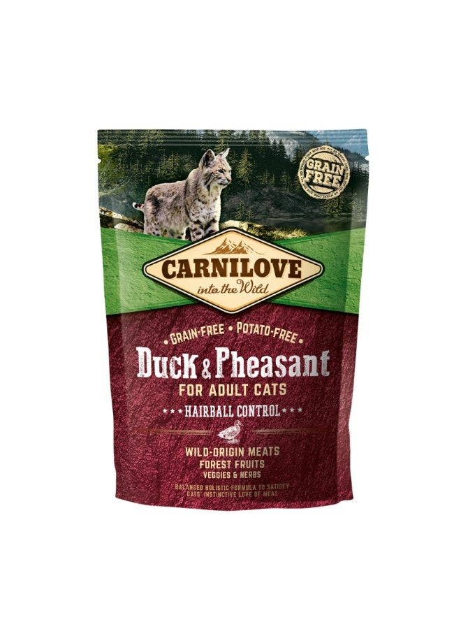 CARNILOVE Duck & Pheasant for Adult Cats – Hairball Control 400 Gram (5 Piece in Box)