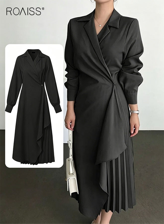 Women's tunic dress, solid color, formal and elega...