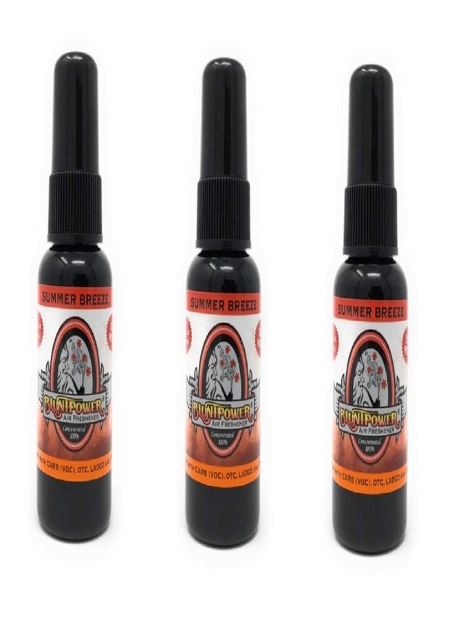 BluntPower 1 Ounce Bottle Oil Based Concentrated Air Freshener and Oil for Burner, Summer Breeze (Pack of 3