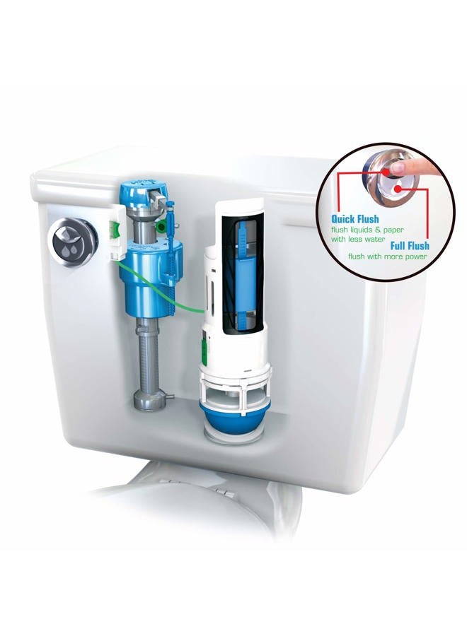 Danco Hyr460 Hydroright Hyrdroright Universal Water-Saving Toilet Repair Kit With Dual Flush Valve, Push Btton Handle, White - Image 2