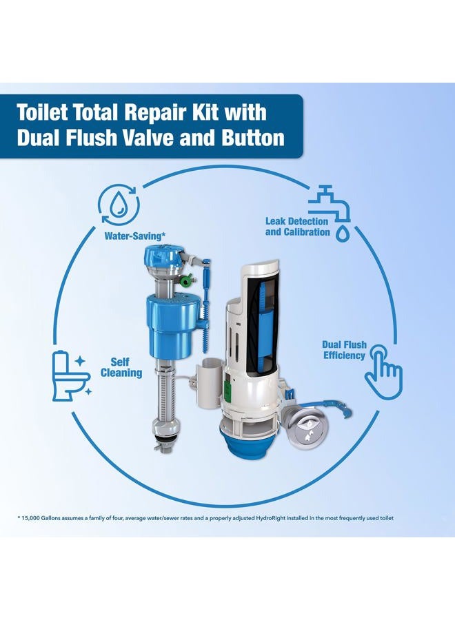Danco Hyr460 Hydroright Hyrdroright Universal Water-Saving Toilet Repair Kit With Dual Flush Valve, Push Btton Handle, White - Image 4