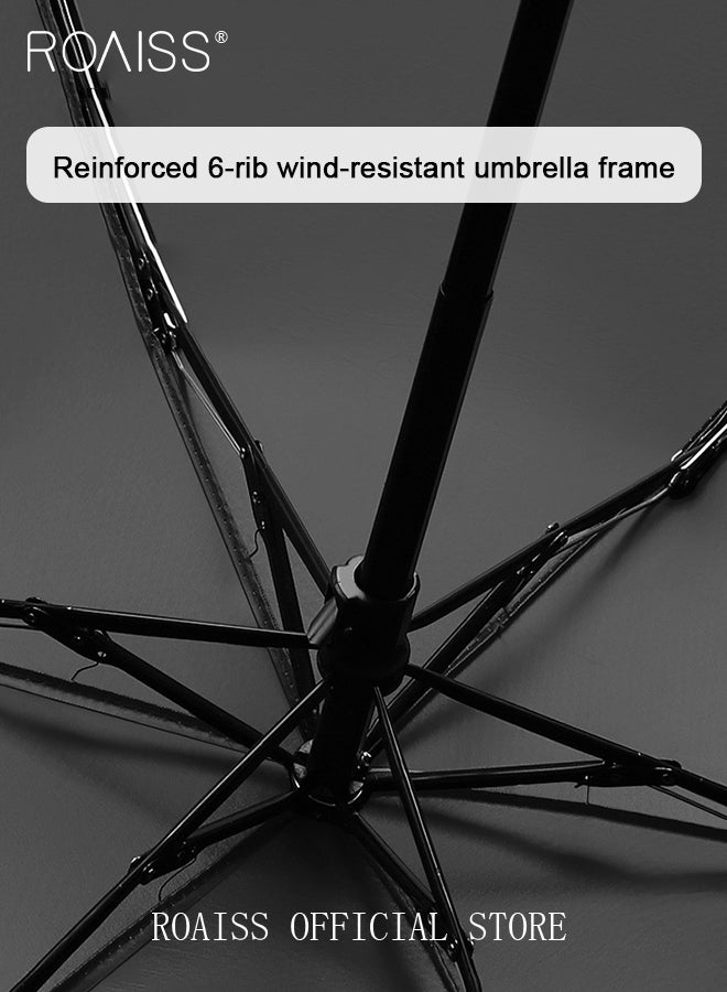 roaiss Portable Lightweight Ring Handle Umbrella for Unisex 6 Ribs Vinyl Sunblock Mini Pocket Umbrella Ideal for Travel or Outing Compact UV Protection Strong Rain Resistant and Windproof Parasol  - Image 5