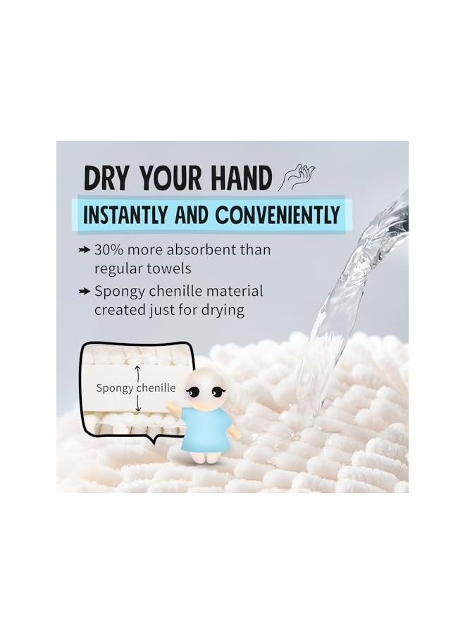 The Bros Fuzzy Ball Towel (Set of 2) White and Gray - Dry Your Hand Instantly conveniently with This Creative Bath Towel Set Decorative Towels for Bathroom (Pack of 2) - Image 4