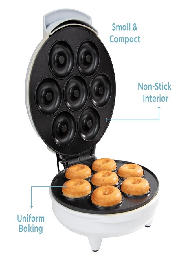 CucinaPro Mini Donut Maker- Electric Non-Stick Surface Makes 7 Small Doughnuts- Decorate, Frost, Ice Your Own for Kid Friendly Baked Dessert Treat - Cooking Activity for Adults with Recipe Guide, Easy Bake Gift - Image 3