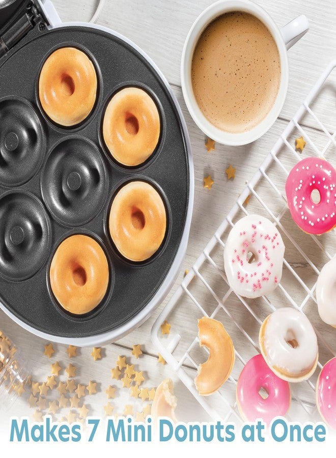 CucinaPro Mini Donut Maker- Electric Non-Stick Surface Makes 7 Small Doughnuts- Decorate, Frost, Ice Your Own for Kid Friendly Baked Dessert Treat - Cooking Activity for Adults with Recipe Guide, Easy Bake Gift - Image 4