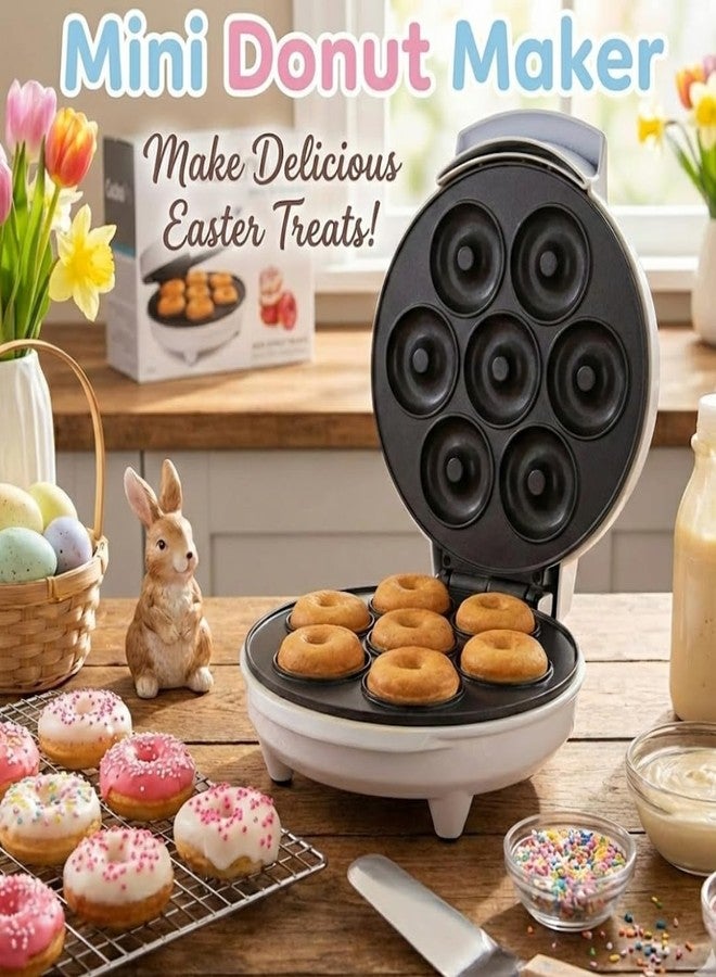 CucinaPro Mini Donut Maker- Electric Non-Stick Surface Makes 7 Small Doughnuts- Decorate, Frost, Ice Your Own for Kid Friendly Baked Dessert Treat - Cooking Activity for Adults with Recipe Guide, Easy Bake Gift - Image 2