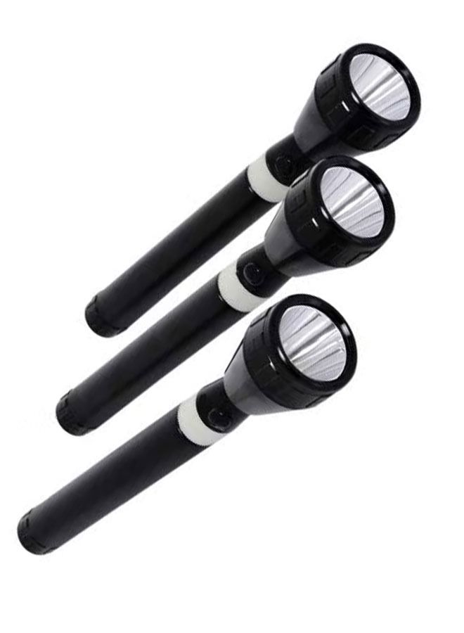 3-Piece Rechargeable LED Flashlight Set Black/White - Image 1