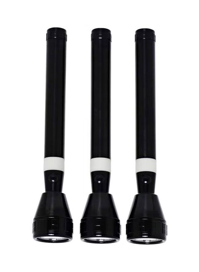 3-Piece Rechargeable LED Flashlight Set Black/White - Image 2