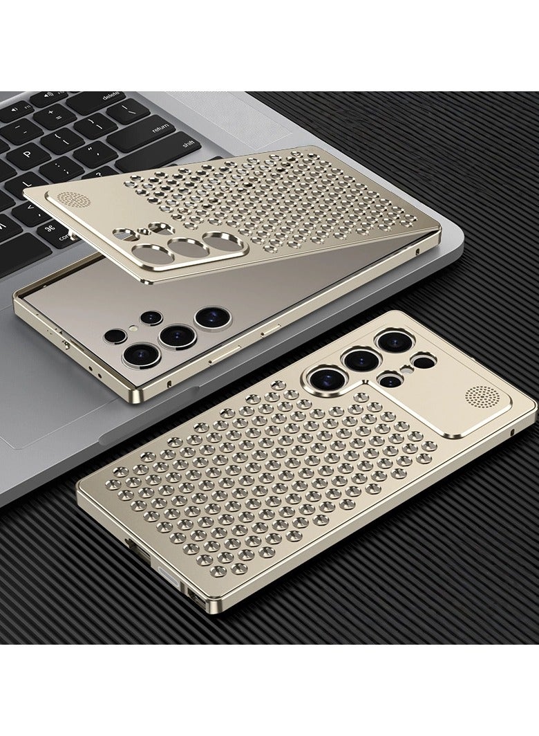 general Case Compatible Samsung S25Ultra, Deluxe Honeycomb Thermal Hollow Aluminium Metal Shockproof Protective Case Samsung S25Ultra