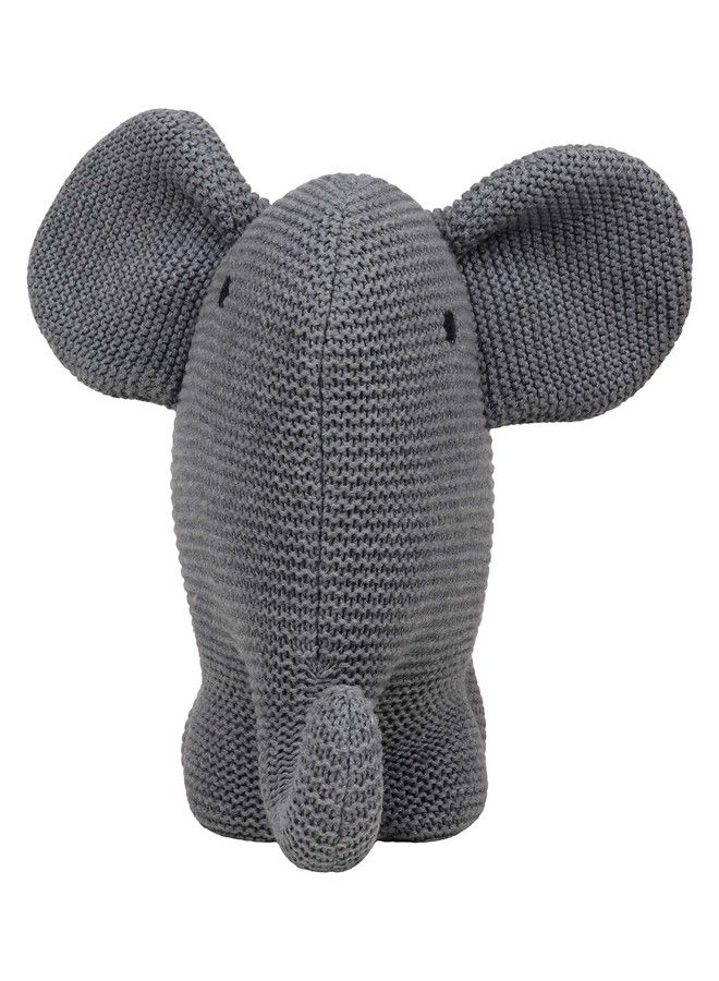 Pluchi Elephant Cotton Knitted Stuffed Plush Soft Toys For Babies And Kids (Grey) - Image 3