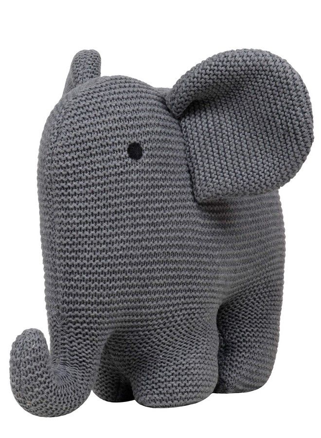 Pluchi Elephant Cotton Knitted Stuffed Plush Soft Toys For Babies And Kids (Grey) - Image 2