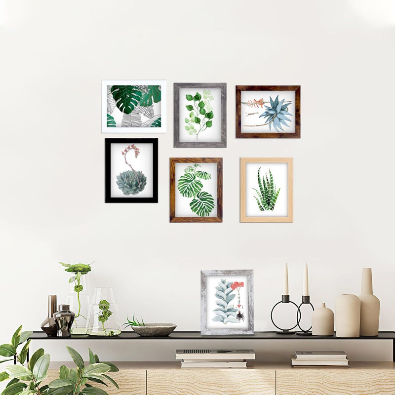 PETAFLOP 5x7 Picture Frame Set of 7  Wooden Rustic Photo Frames 5 by 7 for Tabletop and Wall Display  Assorted Colors - Image 3