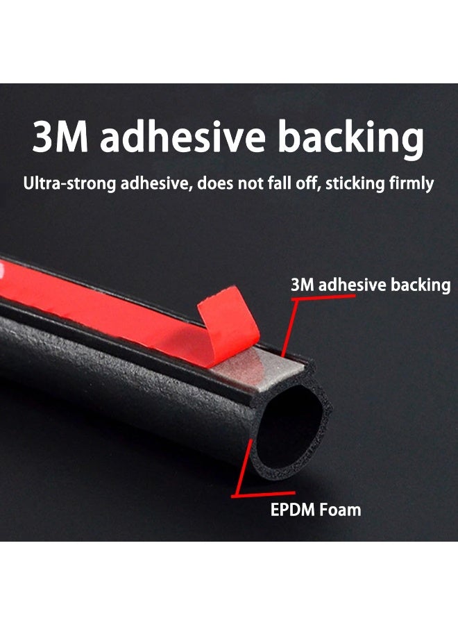 kunshao Car Door Rubber Seal Strip, D-Shape Auto Weather Striping, 3M Self Adhesive Soundproof Sealing for Car Truck Motor Door Cover Trunk, Fill The Gaps, Universal Automotive Accessories (33 Ft) - Image 2