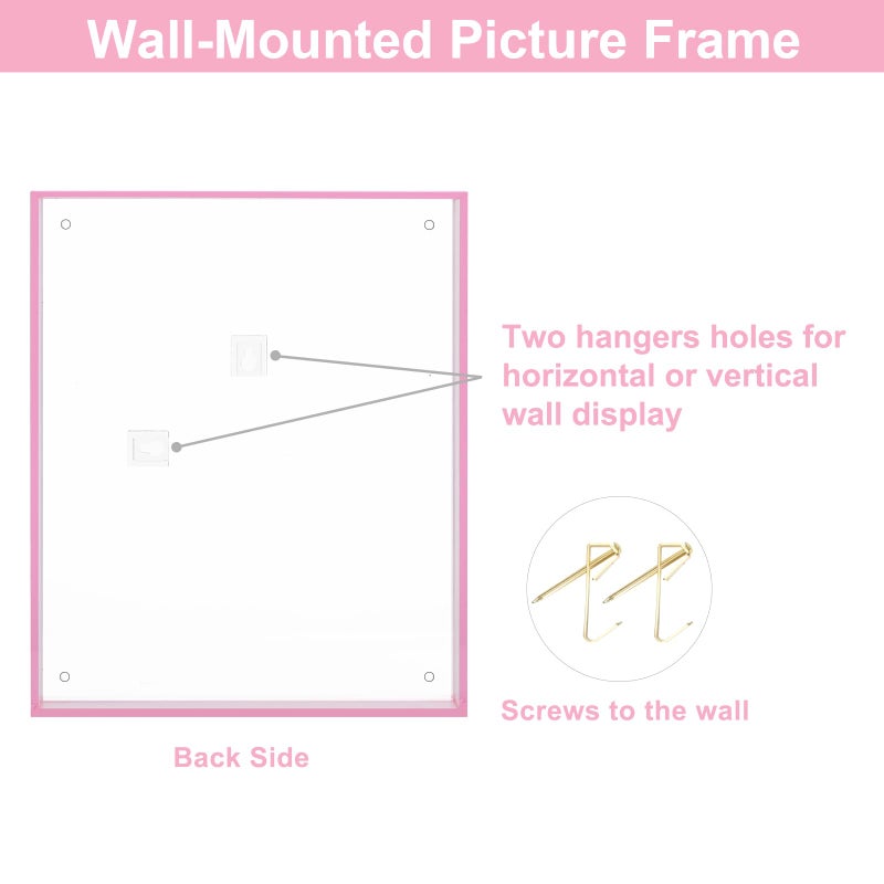 MFoffice 5x7 Picture Frames  Stunning Color Acrylic Photo Frame  Wall & Tabletop Display Frames  Modern Floating Style for Home Office Decoration  Pink (1 Pack) - Image 4