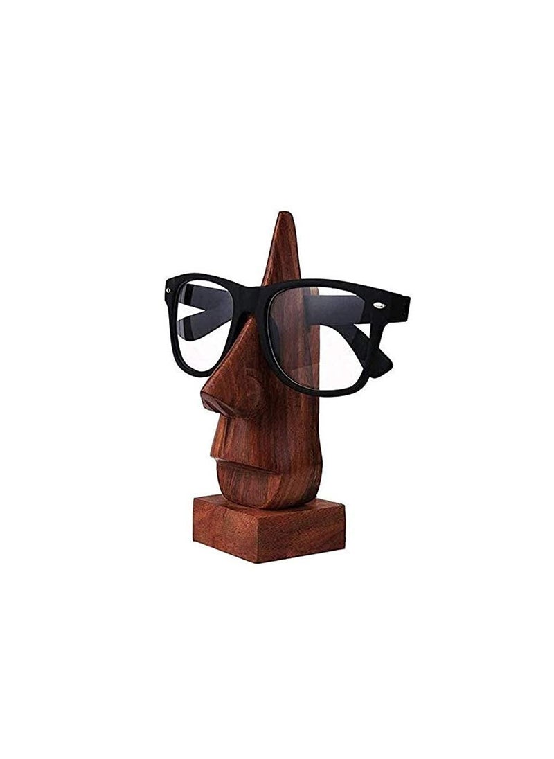 APEROL DESIGN APEROL DESIGN Handmade Wooden Nose Shaped Spectacle Specs Eyeglass Holder Stand 6 Inches Set of 2  - Image 2