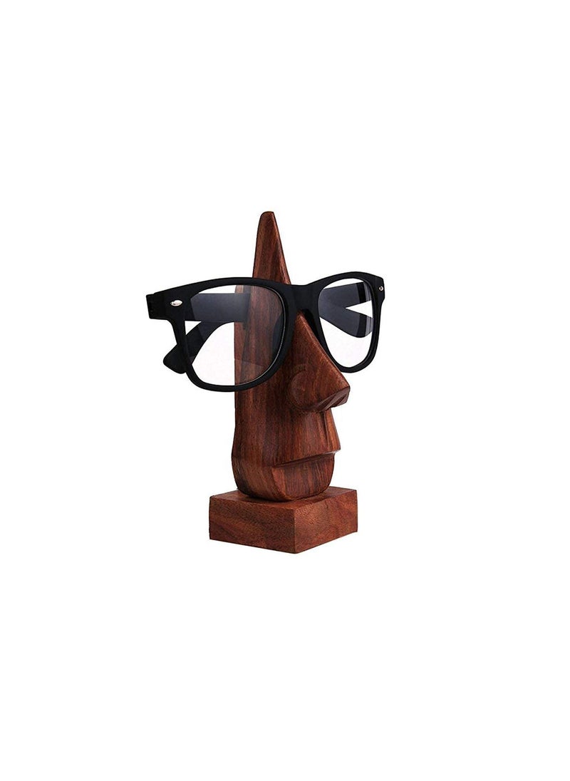 APEROL DESIGN APEROL DESIGN Handmade Wooden Nose Shaped Spectacle Specs Eyeglass Holder Stand 6 Inches Set of 2  - Image 3