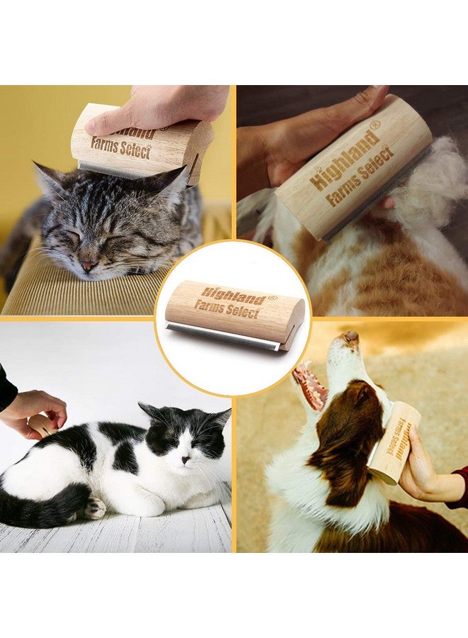 Highland Farms Select Deshedding Grooming Tool for Dogs, Cats & Horses, Ergonomic Design Wood Groom Brush, Professional Pet Groomer, Painlessly Remove for Short & Long Hair, Fur & Dirt - 5 Inches - Image 4