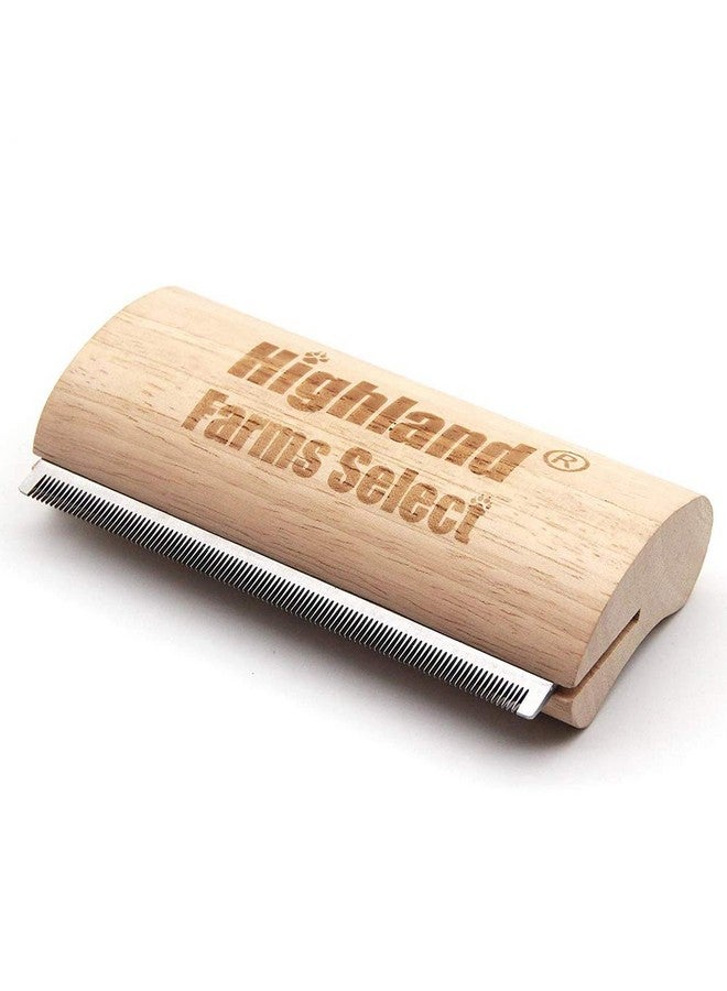 Highland Farms Select Deshedding Grooming Tool for Dogs, Cats & Horses, Ergonomic Design Wood Groom Brush, Professional Pet Groomer, Painlessly Remove for Short & Long Hair, Fur & Dirt - 5 Inches - Image 1