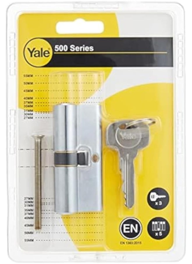Yale Yale 500 Series Double Euro Profile Cylinder 35+35 Polished Brass  - Image 1
