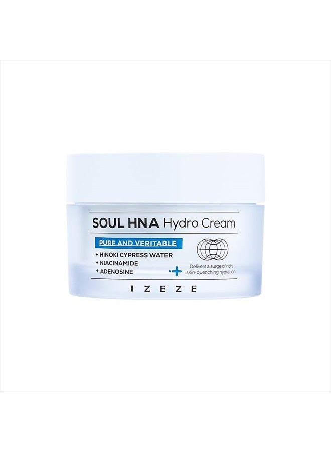 IZEZE Soul HNA Hydro Cream 50ml - High Moisture Daily Facial Cream, Cypress Water Soothing Care for All Skin Types - Image 1