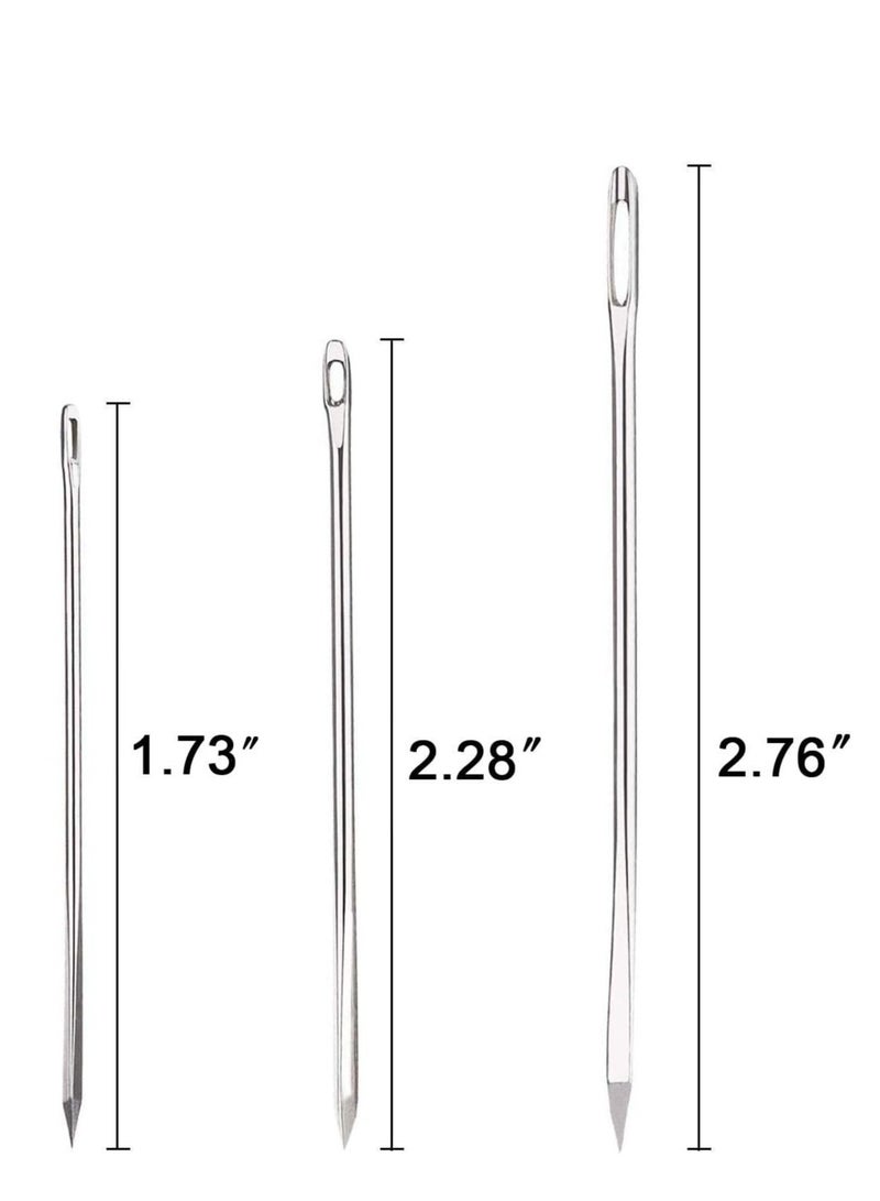 Excefore Large Eye Sewing Needles, 12 Pcs Professional Sharp Needles with 3 Different Sizes, Stainless Steel Plastic Bottle for Leather Projects, Act Crafts - Image 4