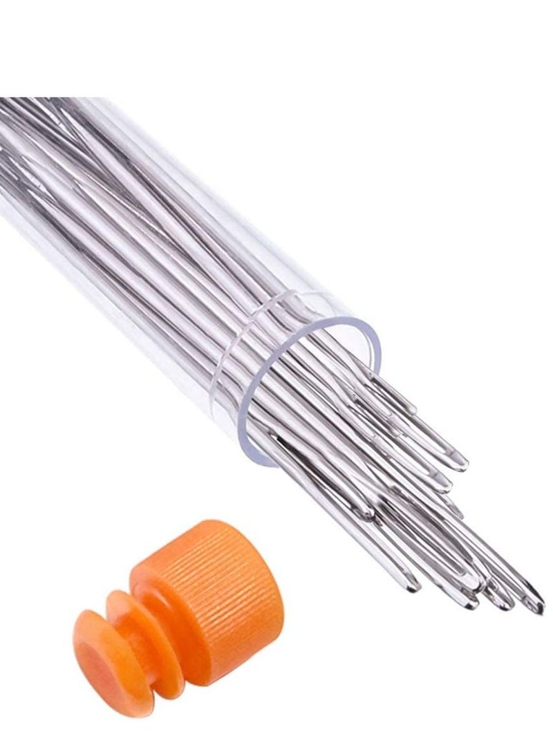 Excefore Large Eye Sewing Needles, 12 Pcs Professional Sharp Needles with 3 Different Sizes, Stainless Steel Plastic Bottle for Leather Projects, Act Crafts - Image 3