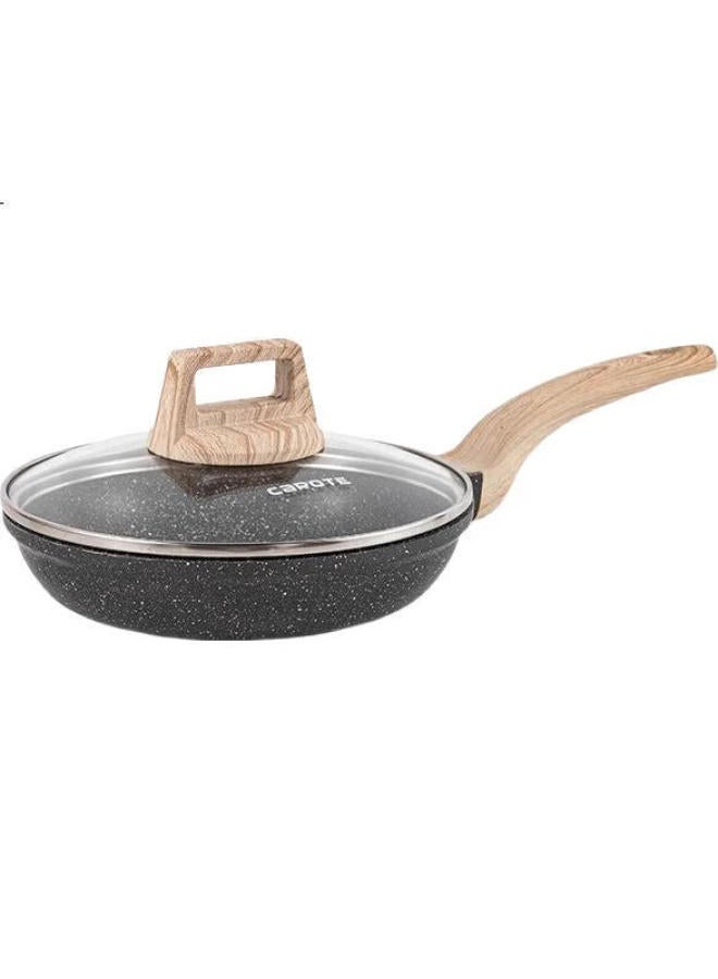 CAROTE Carrot Maifan Stone Non-Stick Frying Pan For Steak, Pancakes, And Eggs, Suitable For Home Use And Induction Cooktop, 20Cm With Lid - Image 3