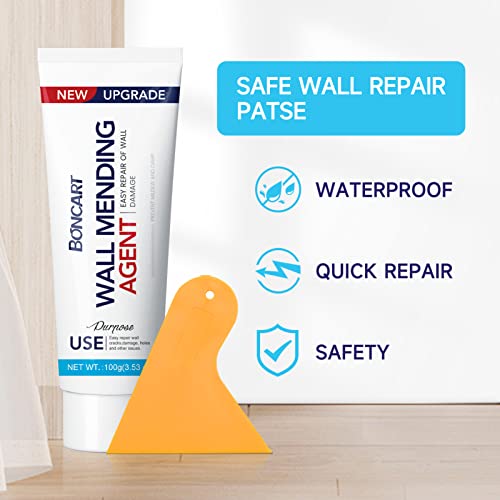 BONCART Drywall Repair Kit, Spackle Wall Repair Kit, 3 Pack Wall Mending Agent Putty, Wall Repair Paste Plaster for Wall Crack/Nail Hole, Wall Hole Filler with 2inch 4inch Wall Patch - Image 3