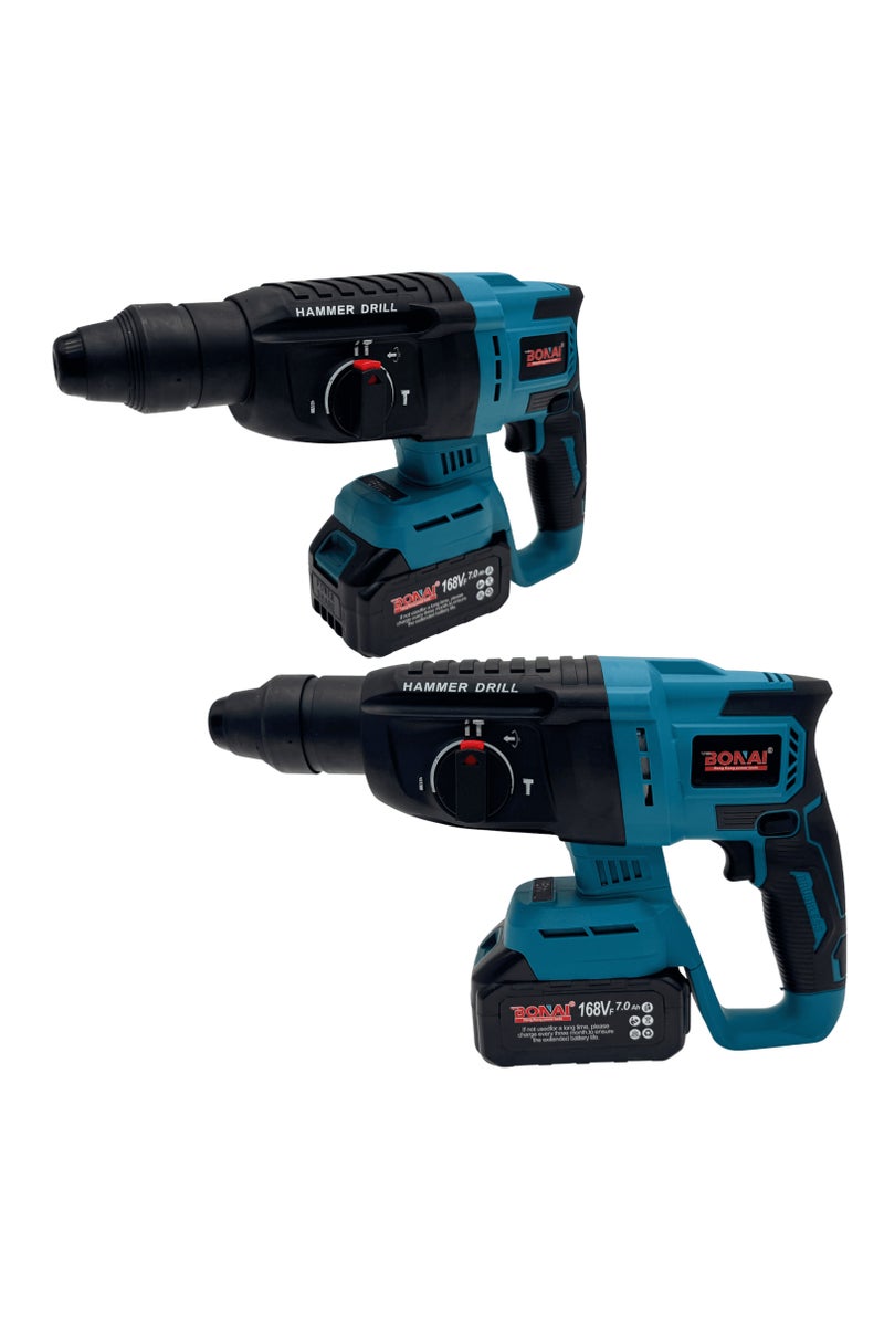 BONAI BN-HK47 4-in-1 Cordless Brushless Power Tool Set with Drill, Impact Wrench, Hammer Drill, Grinder, 2 Batteries, Charger and Accessories for Wood, Metal, Concrete and Home Projects - Image 4
