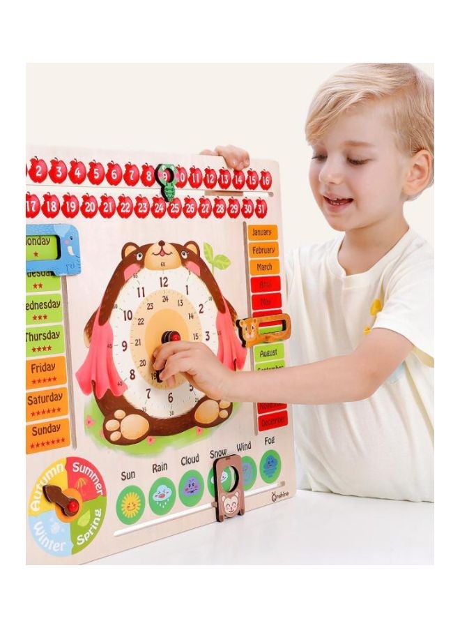 NIBEMINENT Wooden Calendar Weather Clock - Image 4