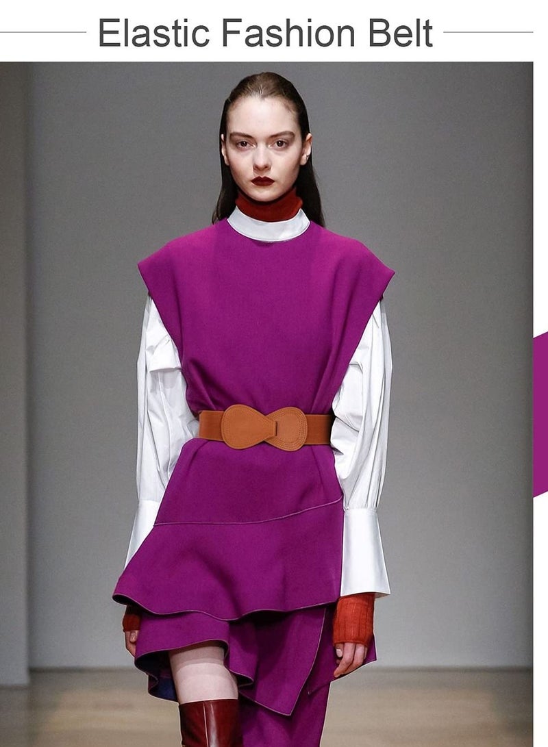 KASTWAVE Women Stretchy Belt for Dresses Vintage Elastic Wide Waist Belt Elastic Belt for Ladies Dress Decoration - Image 2