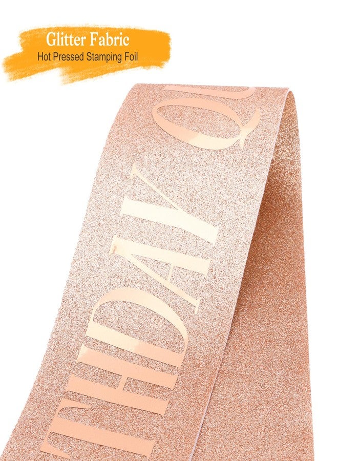 CIEHER Birthday Queen Sash with Glitter Fabric Birthday Sash for Women Girls - Image 4