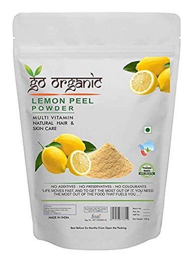 Go Organic مسحوق قشر الليمون العضوي 100% خالي من المواد الكيميائية منظف للبشرة 250 جرام - Image 1