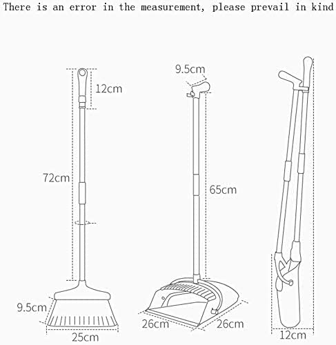 yiyicas Broom and Dustpan Set Sweeper and Dustpan Combo with 137 cm Long Handle for Removable and Foldable Broom for Floor Cleaning in Kitchen Household Orange - Image 3