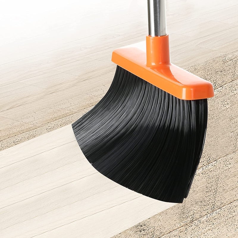 yiyicas Broom and Dustpan Set Sweeper and Dustpan Combo with 137 cm Long Handle for Removable and Foldable Broom for Floor Cleaning in Kitchen Household Orange - Image 4